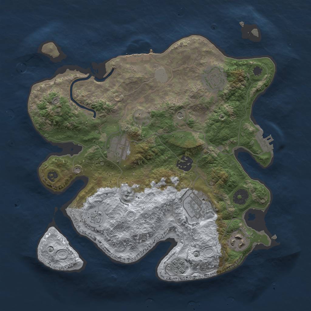 Rust Map: Procedural Map, Size: 3000, Seed: 2119310295, 15 Monuments