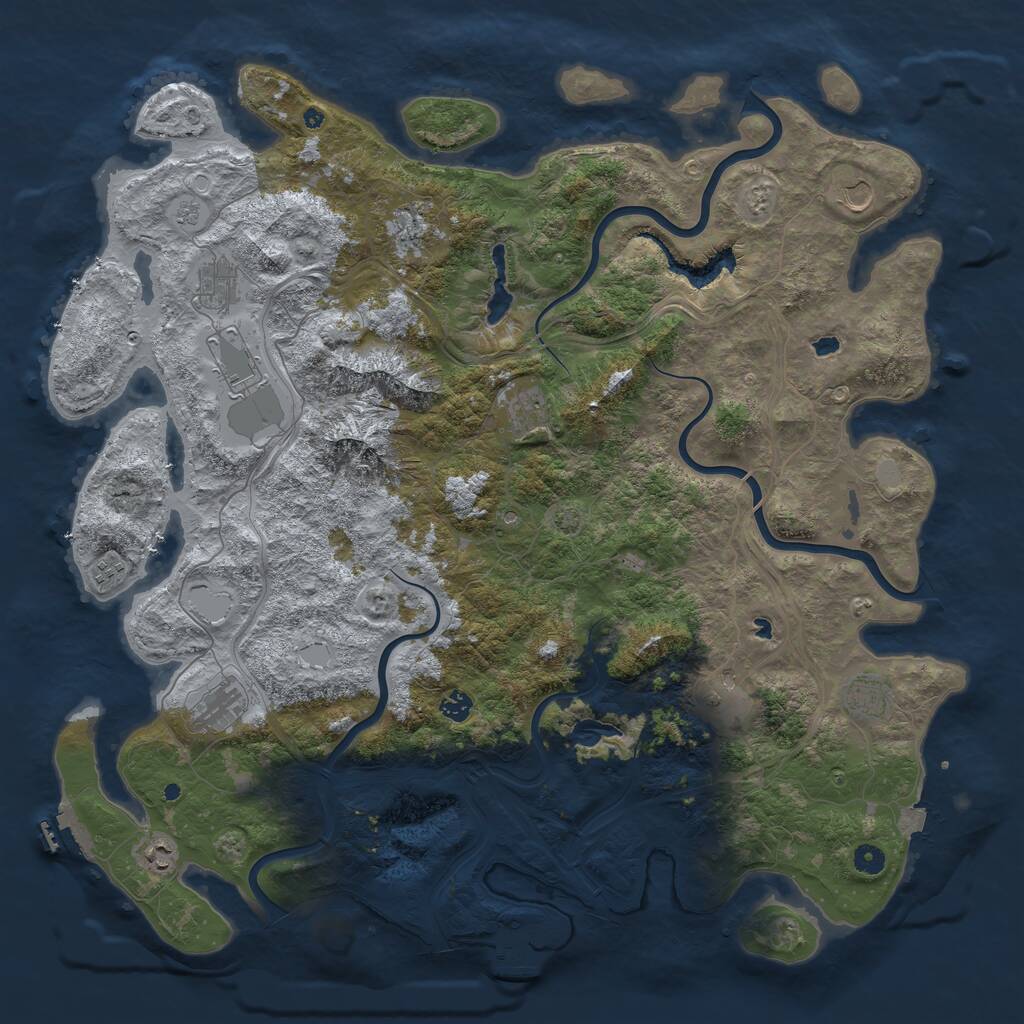 Rust Map: Procedural Map, Size: 5000, Seed: 86183952, 17 Monuments