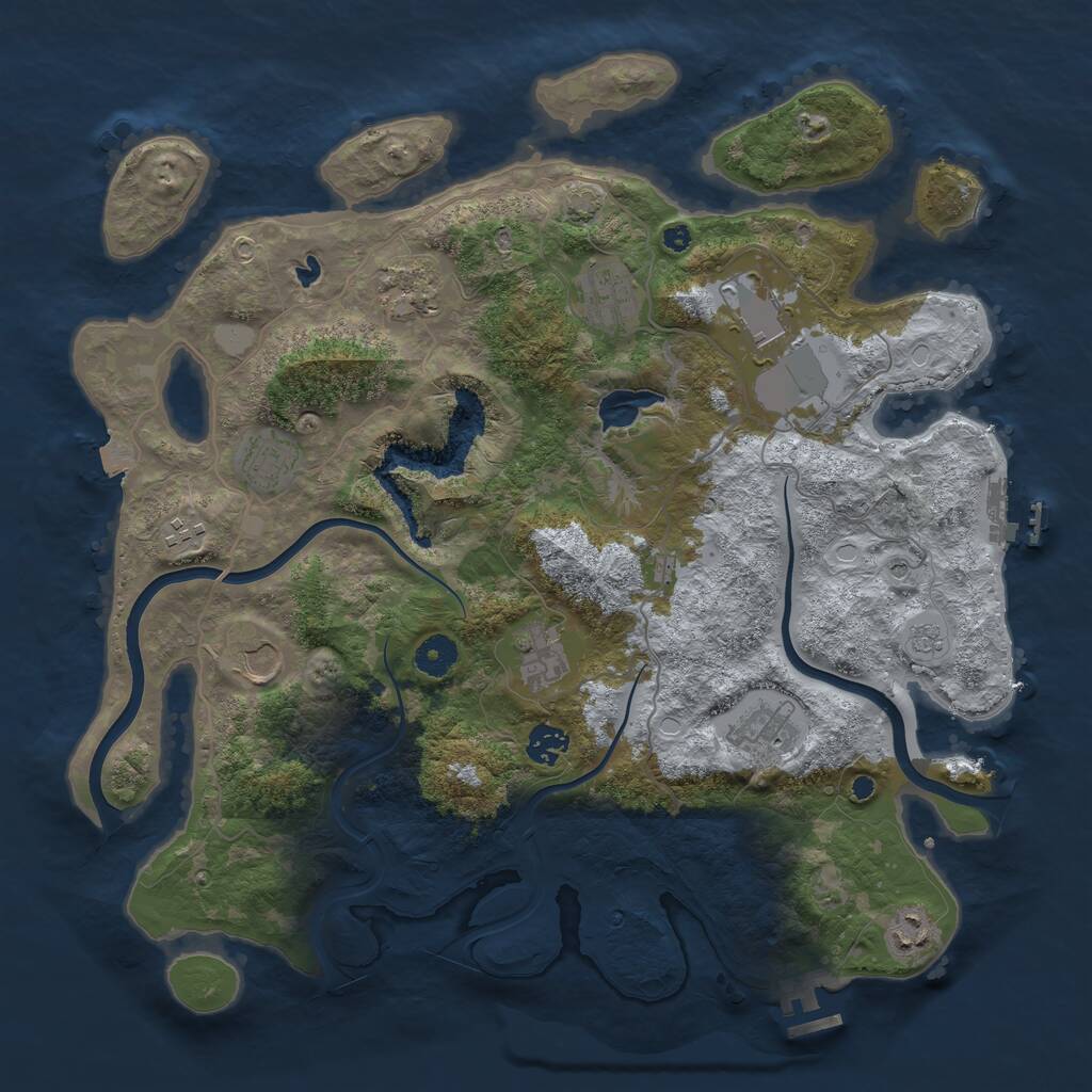 Rust Map: Procedural Map, Size: 4000, Seed: 26675260, 16 Monuments