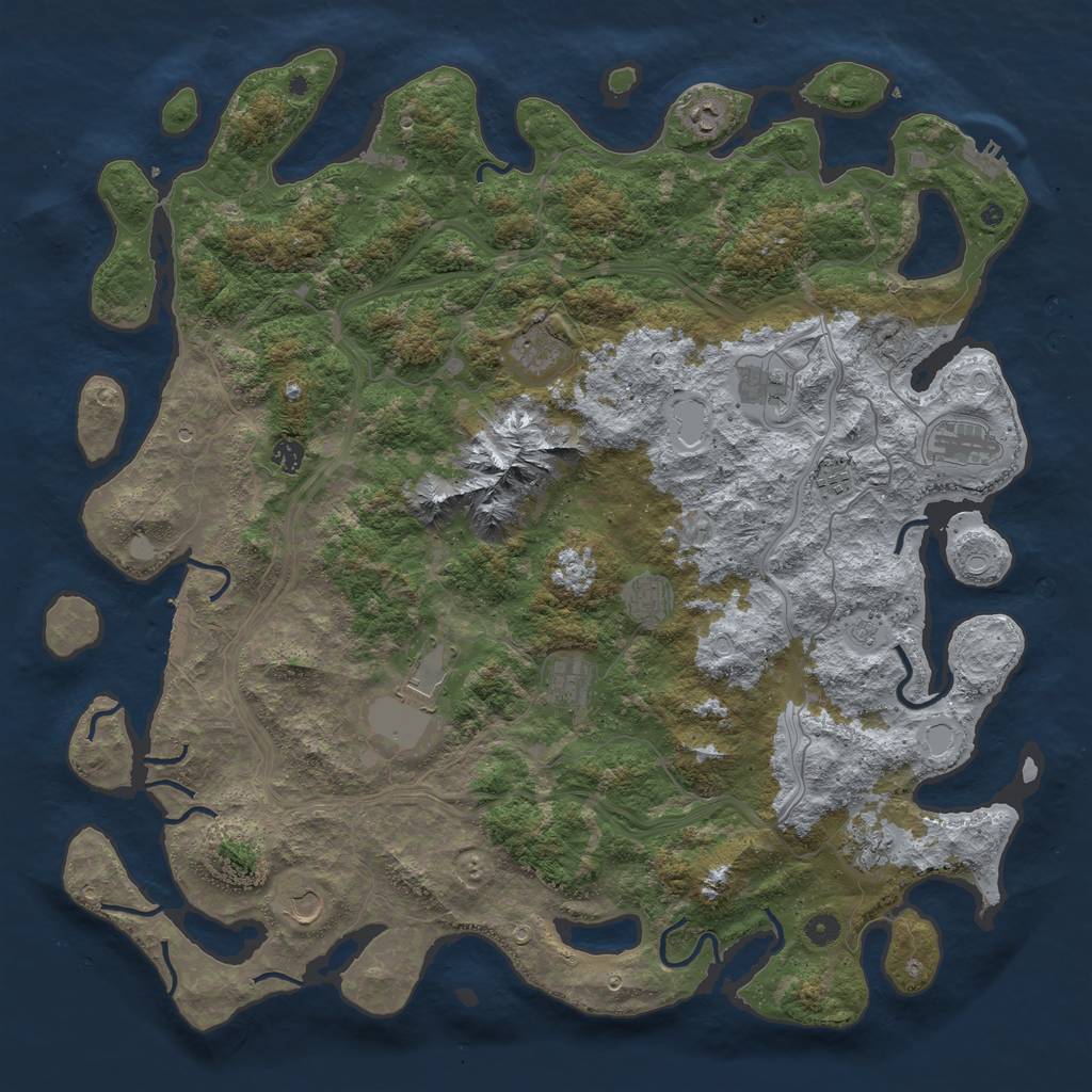 Rust Map: Procedural Map, Size: 5000, Seed: 42069420, 20 Monuments