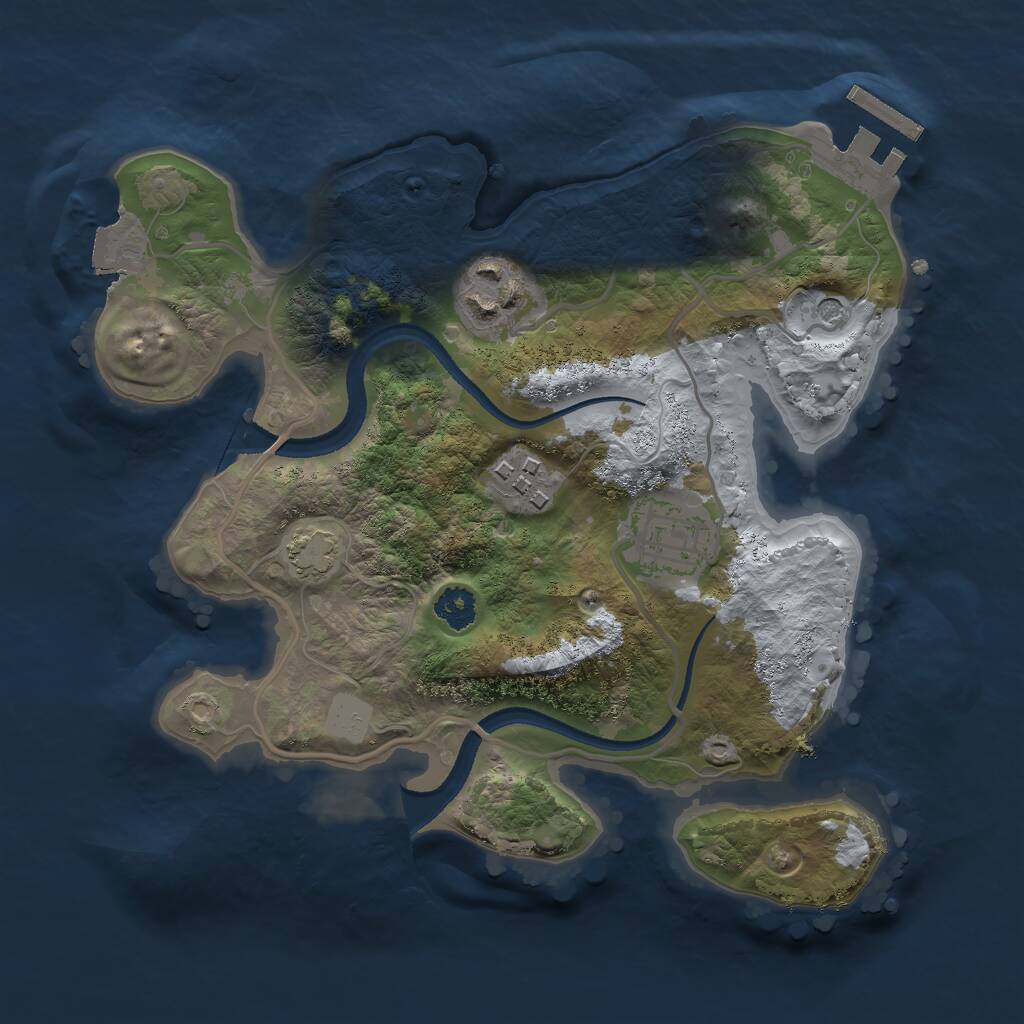 Rust Map: Procedural Map, Size: 2500, Seed: 458712, 7 Monuments