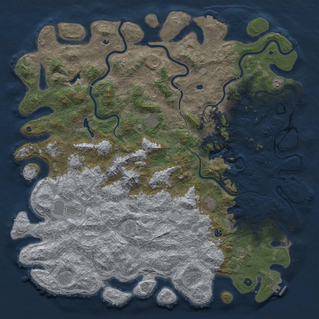 Rust Map: Procedural Map, Size: 6000, Seed: 107159690, 17 Monuments