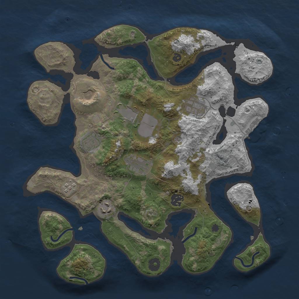 Rust Map: Procedural Map, Size: 3500, Seed: 4674654, 12 Monuments