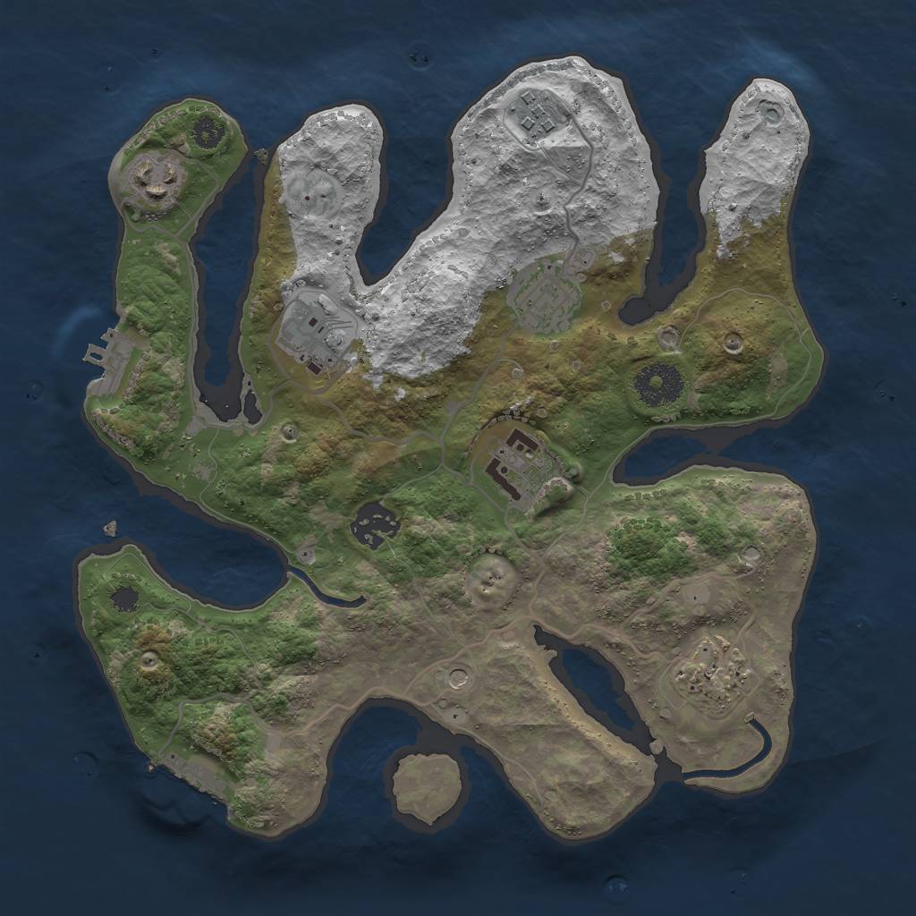 Rust Map: Procedural Map, Size: 3000, Seed: 103890305, 12 Monuments