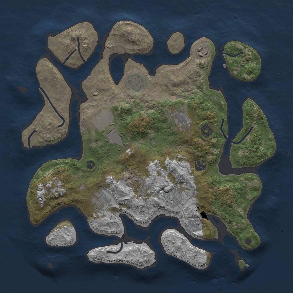 Rust Map: Procedural Map, Size: 3600, Seed: 29865988, 11 Monuments