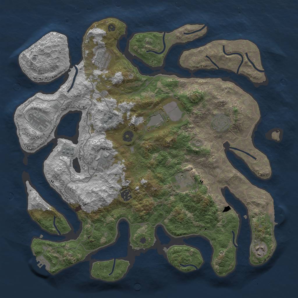 Rust Map: Procedural Map, Size: 4000, Seed: 1604455998, 17 Monuments