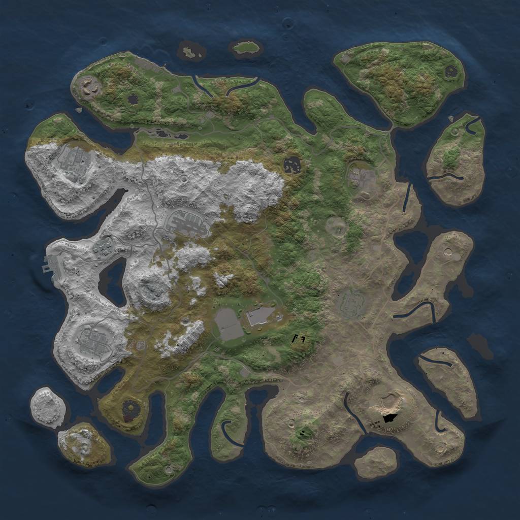 Rust Map: Procedural Map, Size: 4250, Seed: 136213953, 15 Monuments