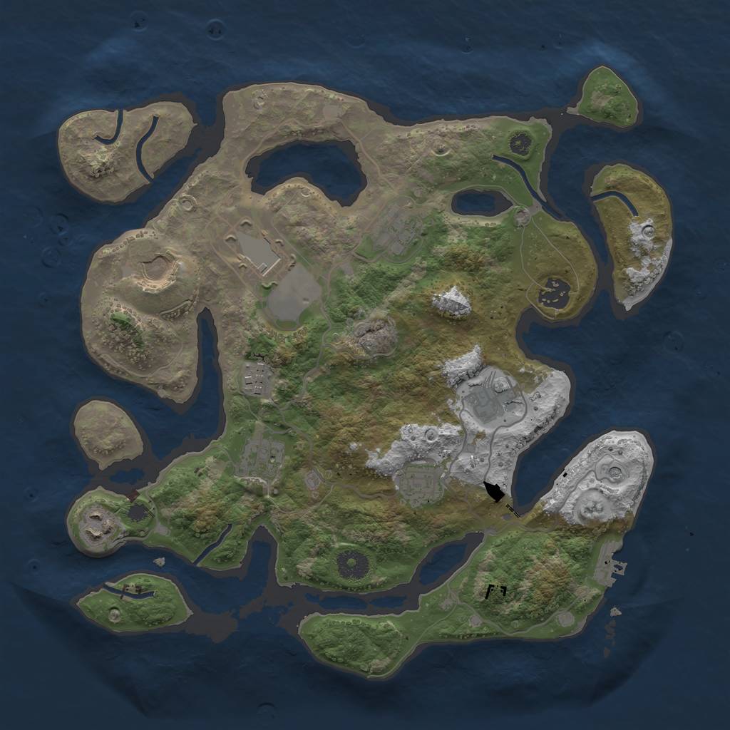 Rust Map: Procedural Map, Size: 3500, Seed: 1802860588, 13 Monuments