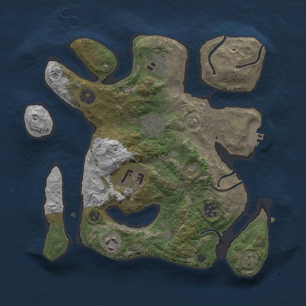 Rust Map: Procedural Map, Size: 3000, Seed: 2421237, 9 Monuments