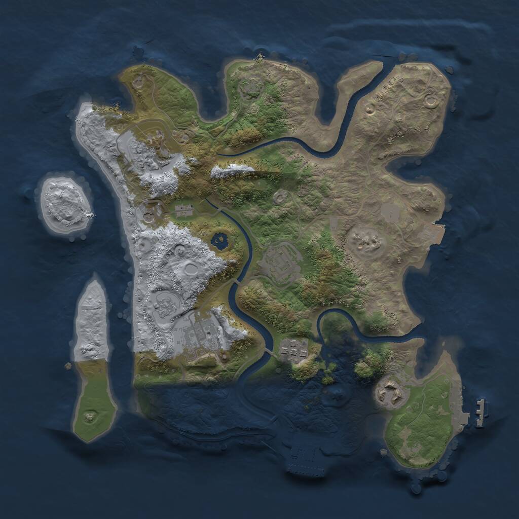 Rust Map: Procedural Map, Size: 3000, Seed: 2421237, 11 Monuments