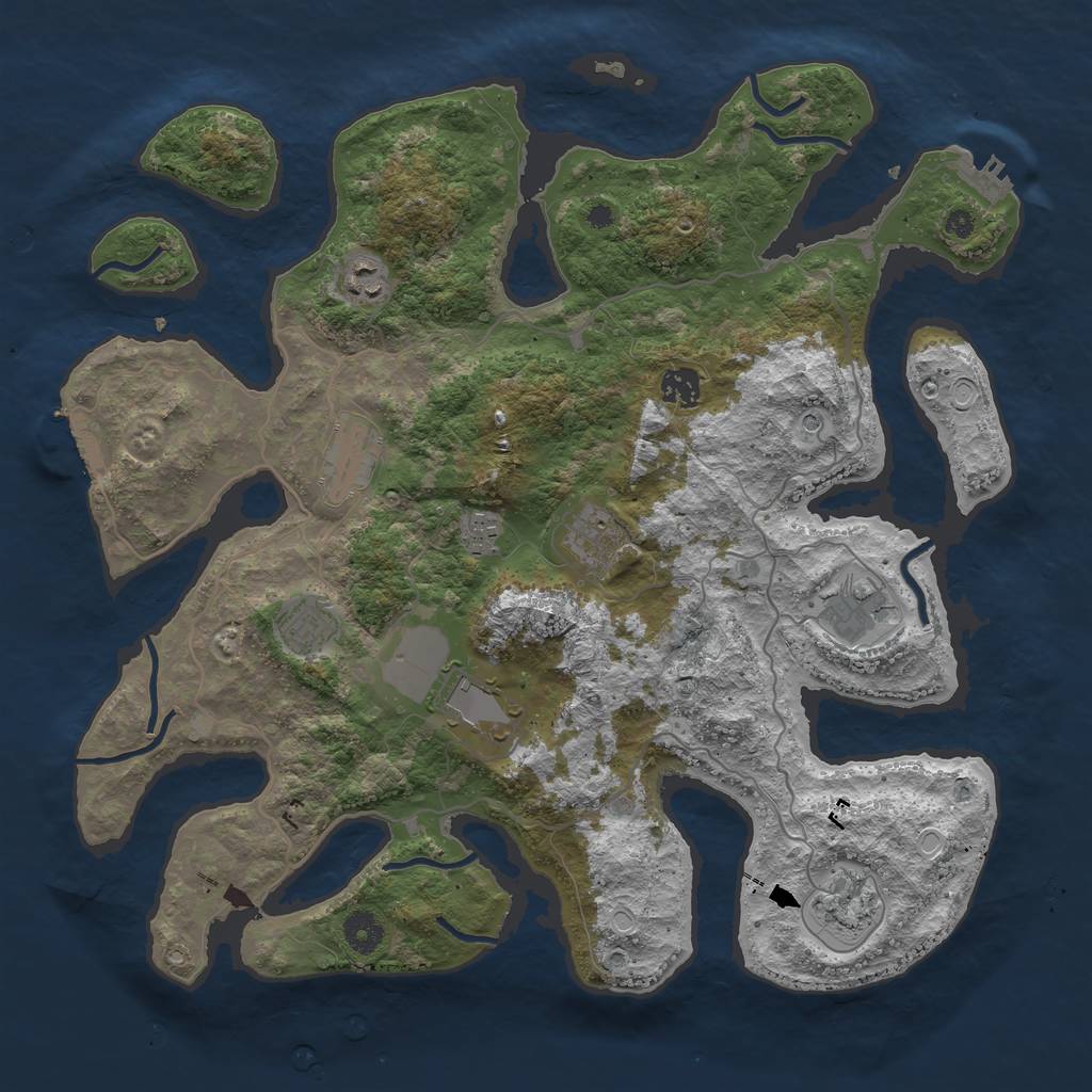 Rust Map: Procedural Map, Size: 4000, Seed: 3490495, 20 Monuments