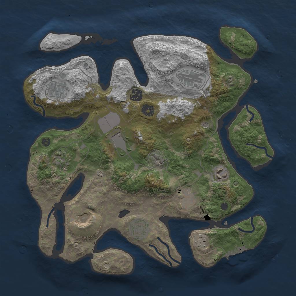 Rust Map: Procedural Map, Size: 3500, Seed: 528240, 14 Monuments