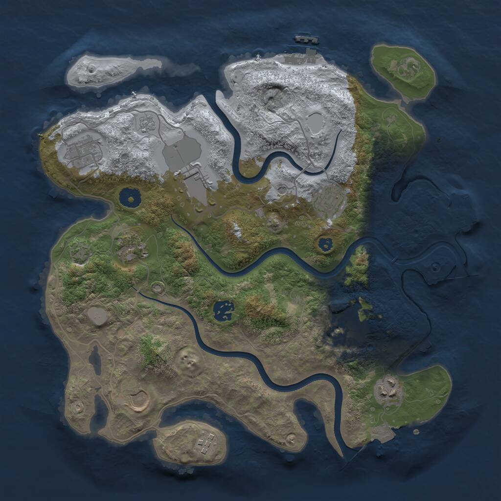 Rust Map: Procedural Map, Size: 3500, Seed: 528240, 15 Monuments