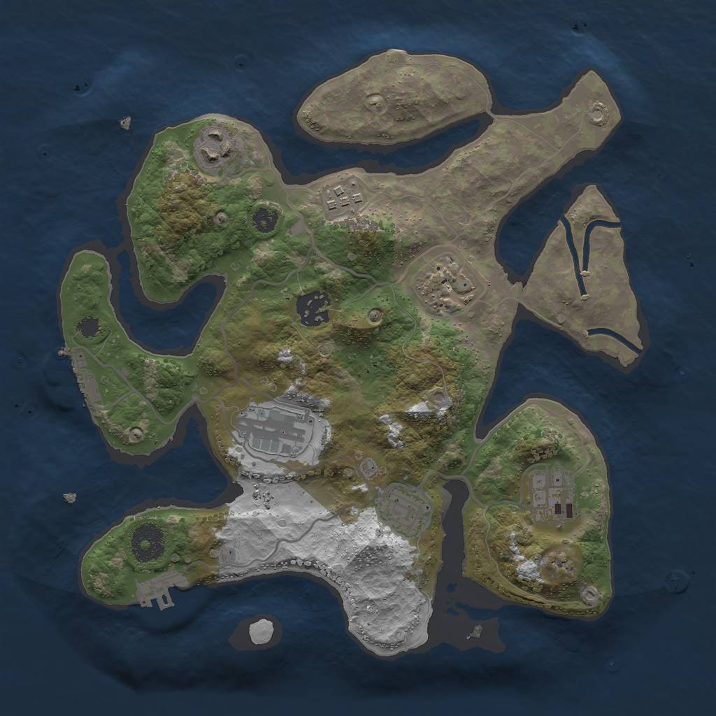 Rust Map: Procedural Map, Size: 3000, Seed: 9940511, 11 Monuments