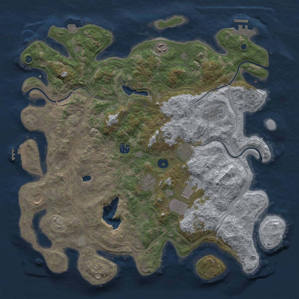 Rust Map: Procedural Map, Size: 4250, Seed: 36768902, 14 Monuments