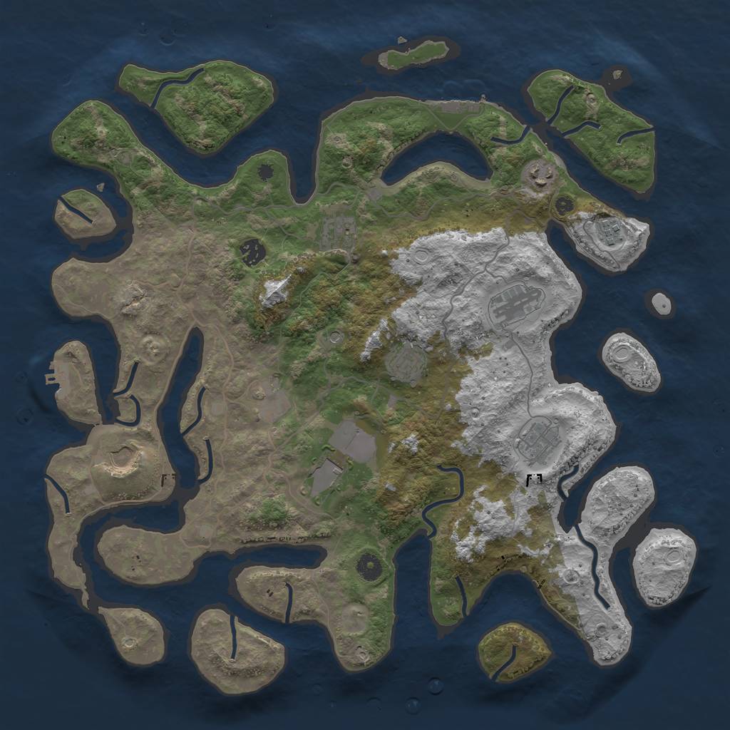 Rust Map: Procedural Map, Size: 4250, Seed: 36768902, 21 Monuments