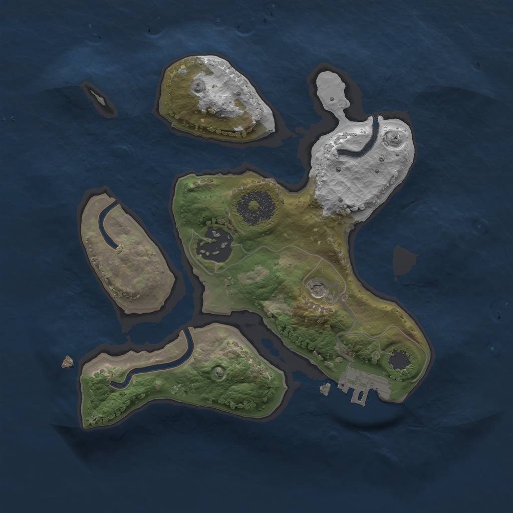 Rust Map: Procedural Map, Size: 2143, Seed: 42069, 5 Monuments