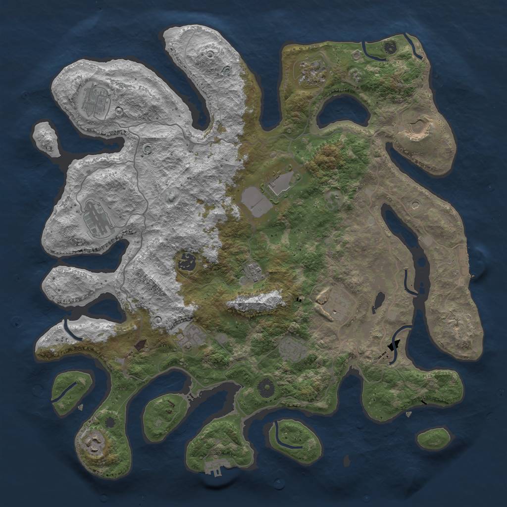 Rust Map: Procedural Map, Size: 4250, Seed: 1039211438, 16 Monuments