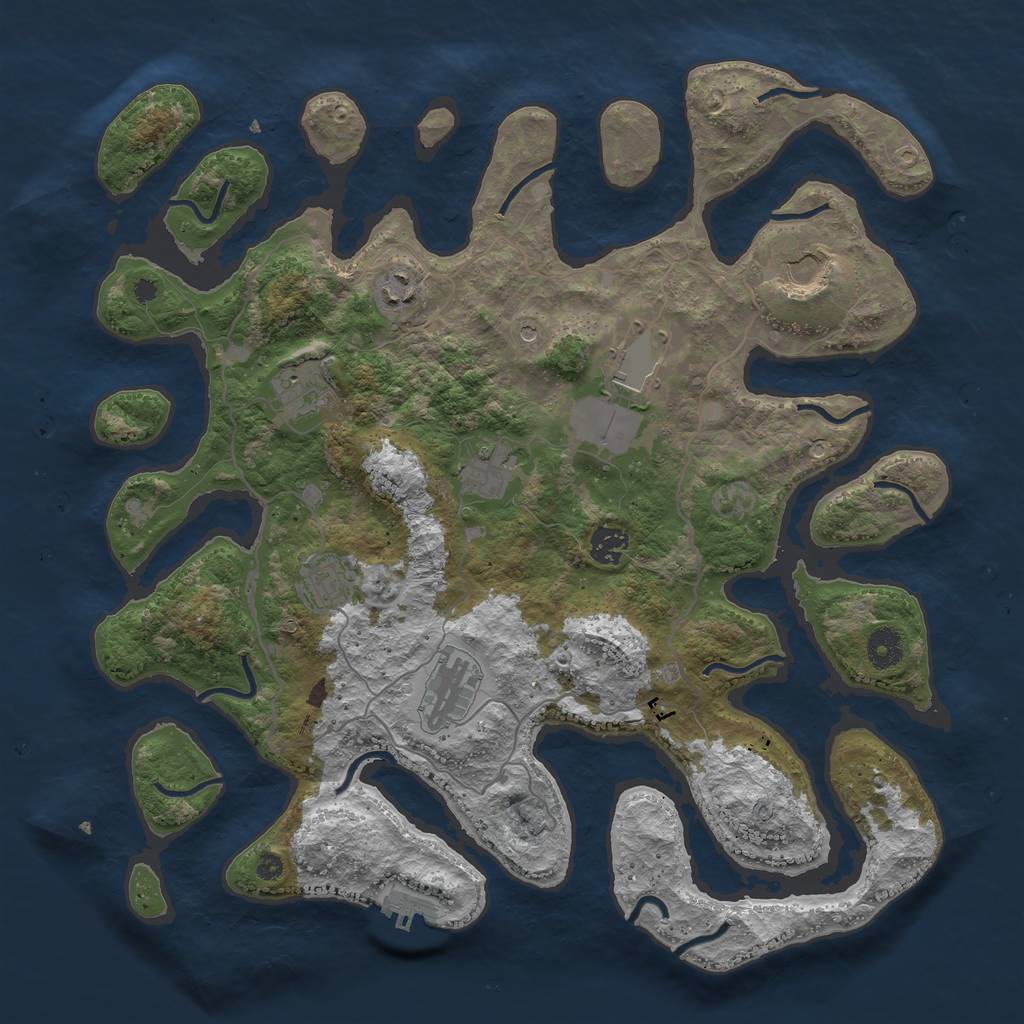 Rust Map: Procedural Map, Size: 4000, Seed: 482822, 12 Monuments