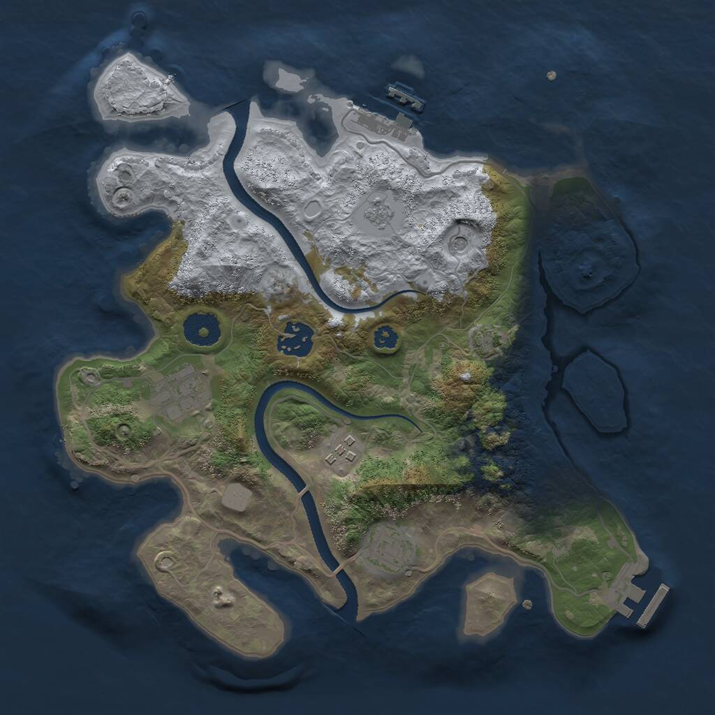 Rust Map: Procedural Map, Size: 3000, Seed: 300586152, 10 Monuments