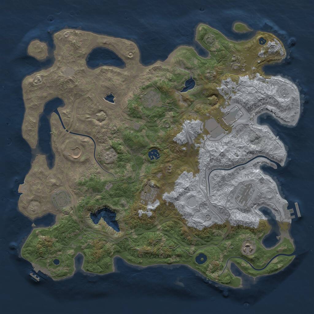 Rust Map: Procedural Map, Size: 4250, Seed: 945479, 16 Monuments