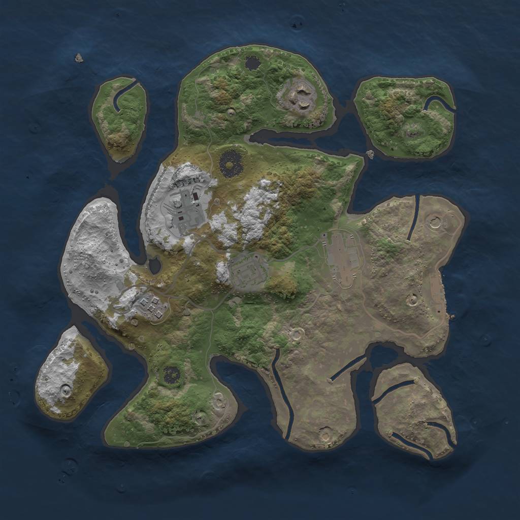 Rust Map: Procedural Map, Size: 3000, Seed: 1738479941, 9 Monuments