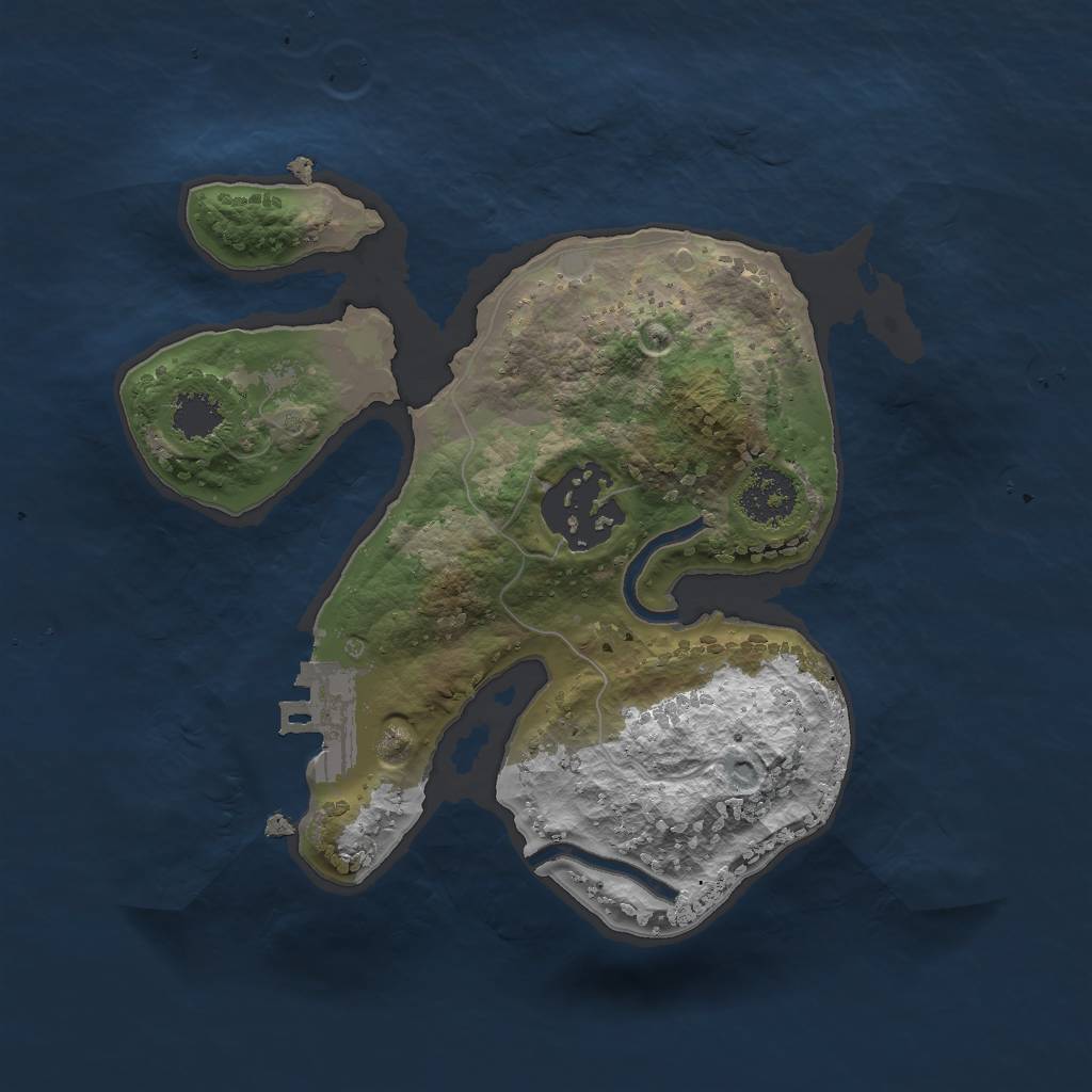 Rust Map: Procedural Map, Size: 2000, Seed: 1761342037, 4 Monuments