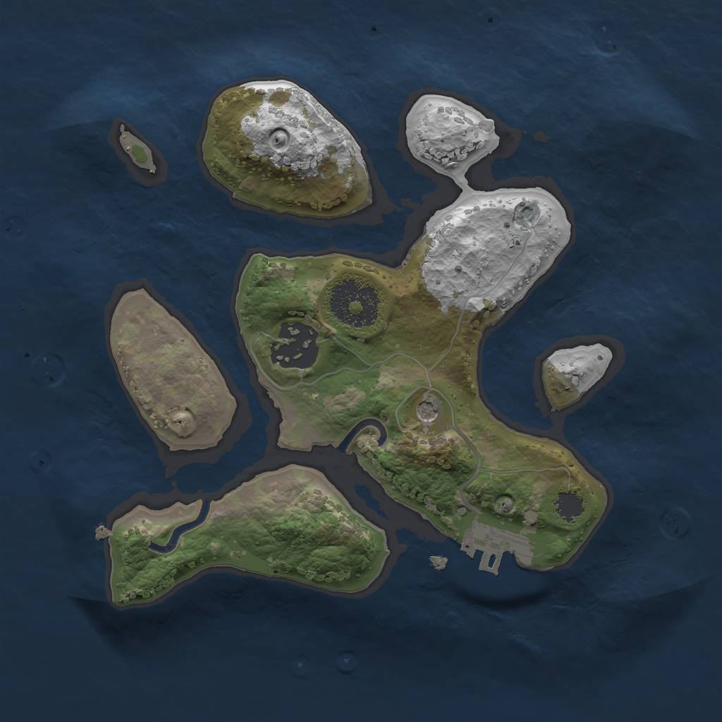 Rust Map: Procedural Map, Size: 2222, Seed: 42069, 5 Monuments