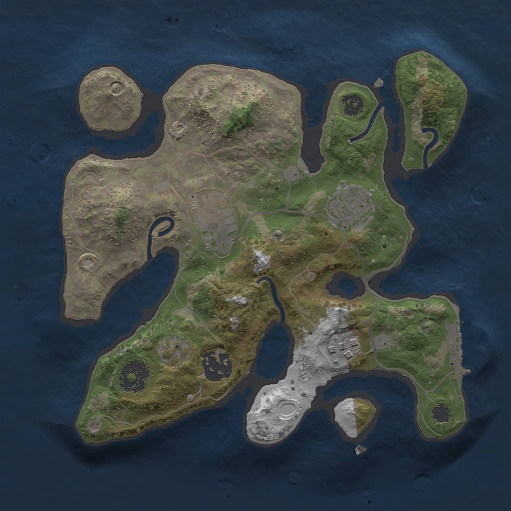 Rust Map: Procedural Map, Size: 2500, Seed: 648580788, 13 Monuments