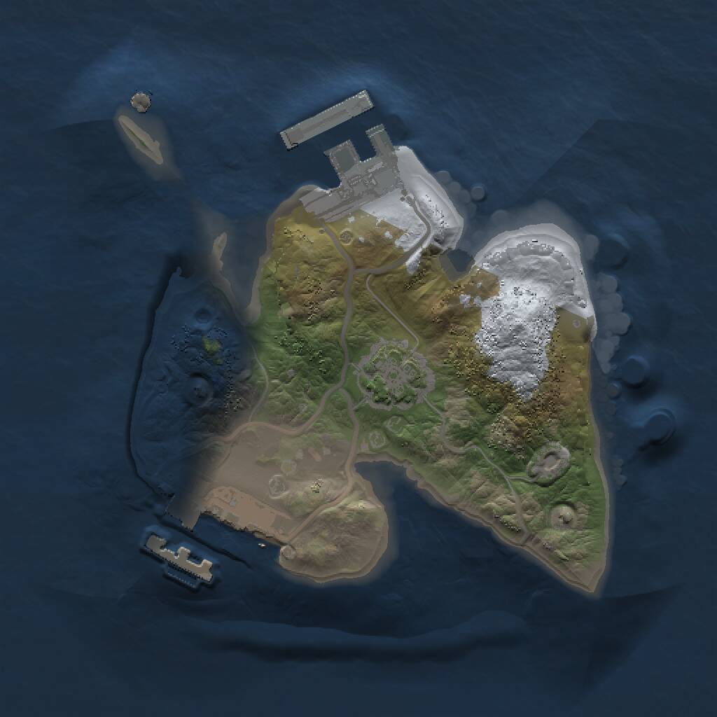 Rust Map: Procedural Map, Size: 1500, Seed: 10102, 4 Monuments