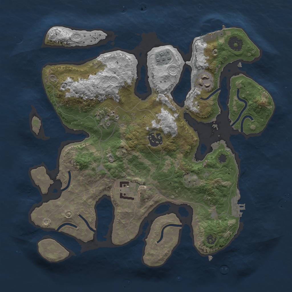 Rust Map: Procedural Map, Size: 3000, Seed: 205582667, 15 Monuments