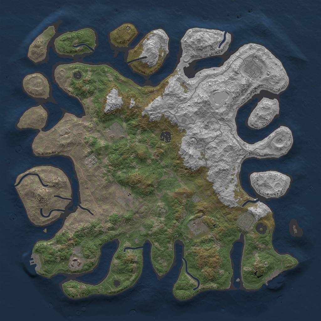 Rust Map: Procedural Map, Size: 4250, Seed: 21062417, 16 Monuments