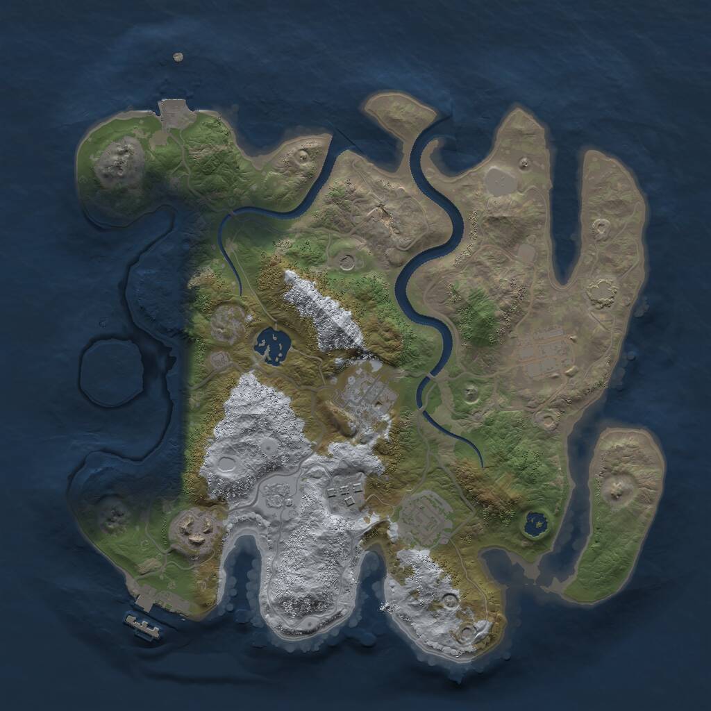 Rust Map: Procedural Map, Size: 3000, Seed: 57617043, 11 Monuments