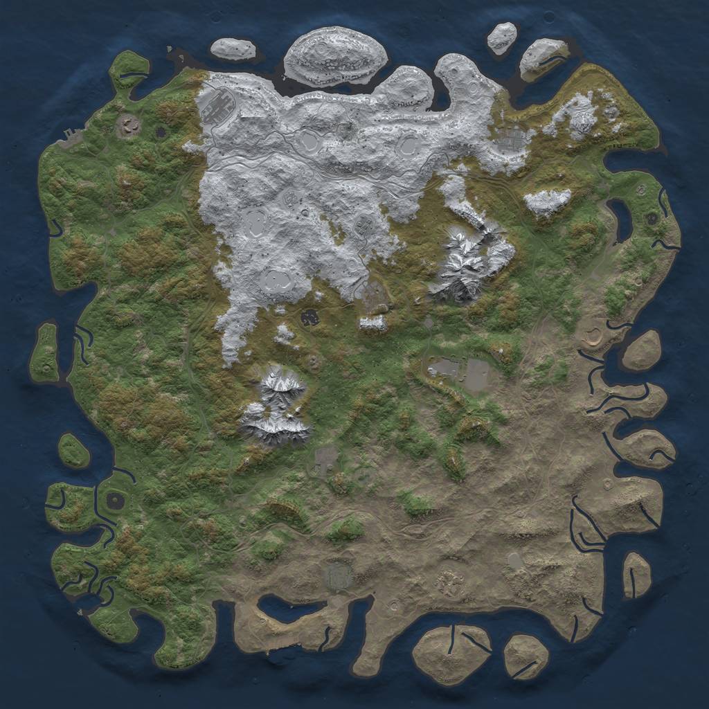 Rust Map: Procedural Map, Size: 6000, Seed: 6782432, 20 Monuments