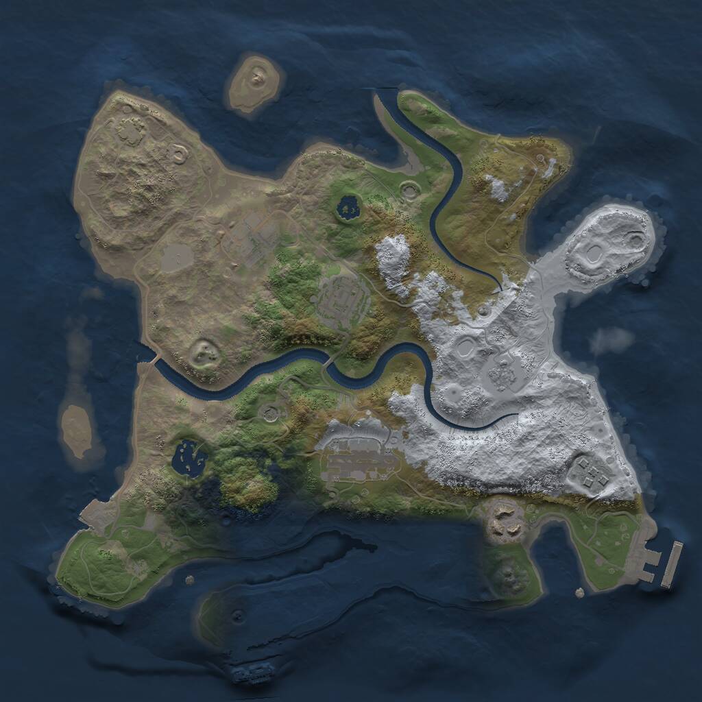 Rust Map: Procedural Map, Size: 3000, Seed: 5691, 12 Monuments