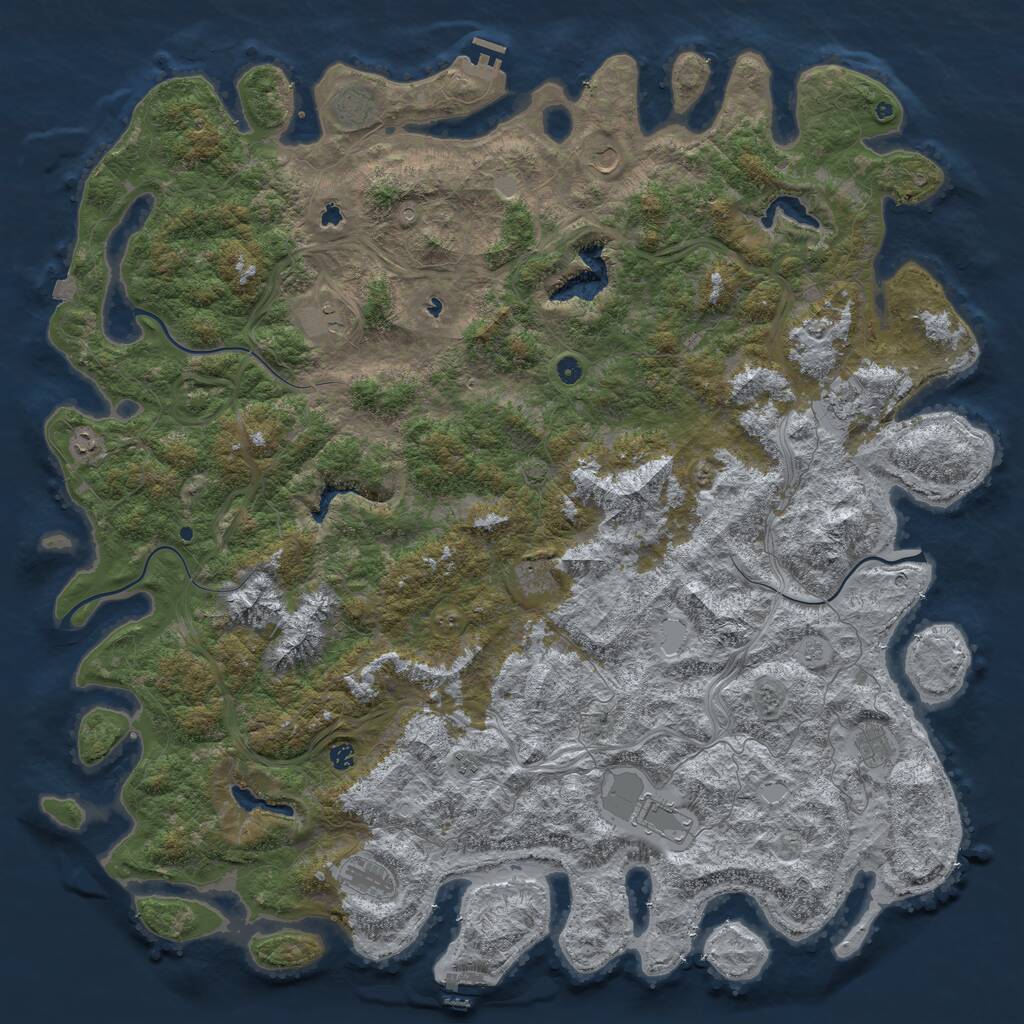 Rust Map: Procedural Map, Size: 6000, Seed: 325, 17 Monuments