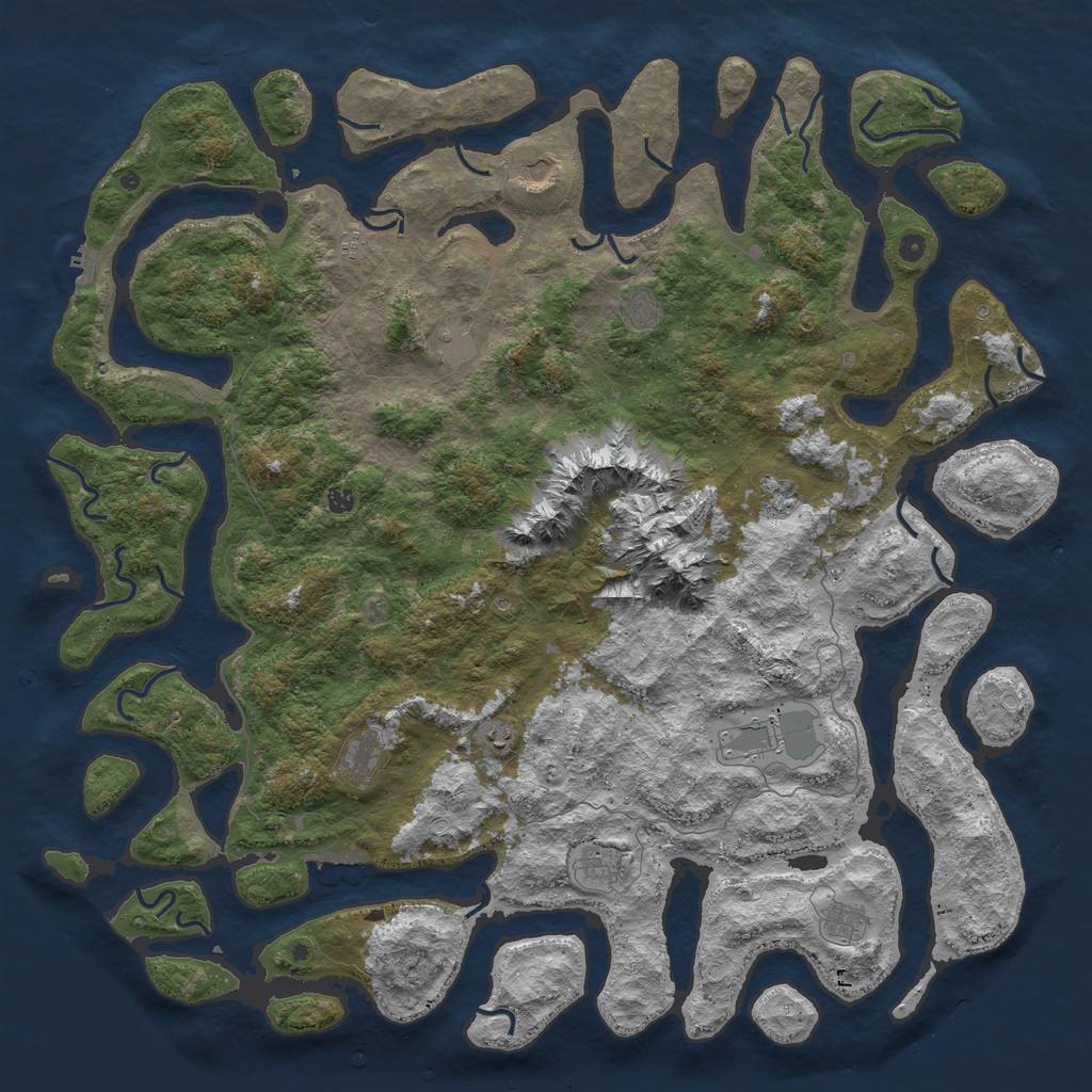 Rust Map: Procedural Map, Size: 6000, Seed: 325, 19 Monuments