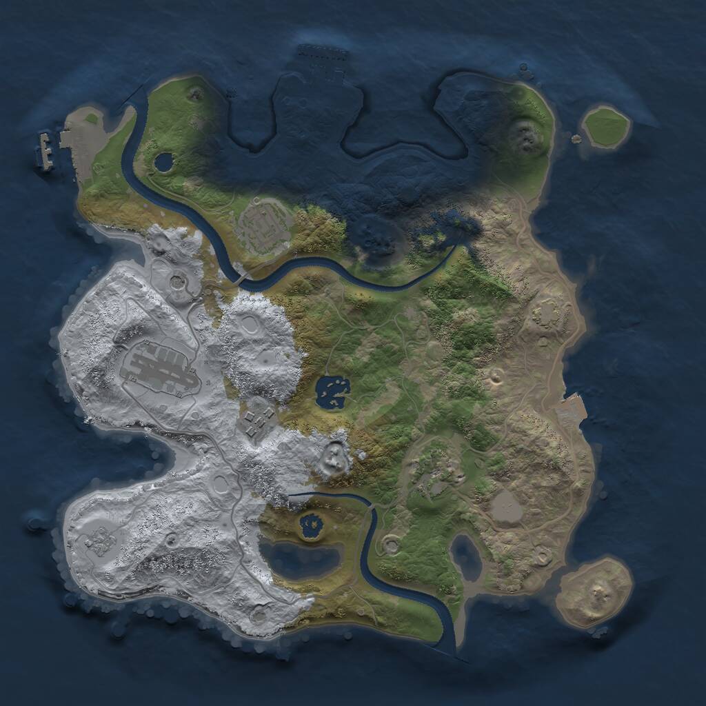 Rust Map: Procedural Map, Size: 3000, Seed: 2421260, 11 Monuments