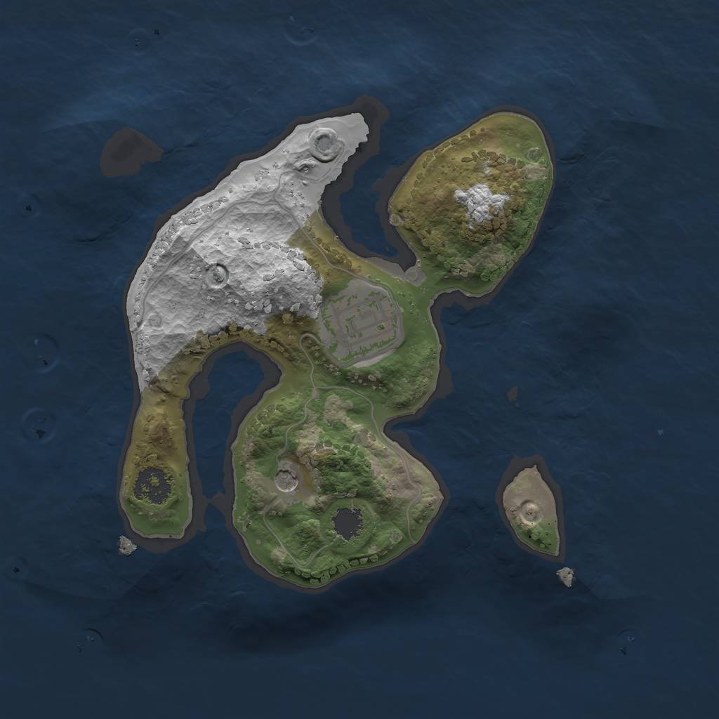 Rust Map: Procedural Map, Size: 2000, Seed: 1045758559, 4 Monuments