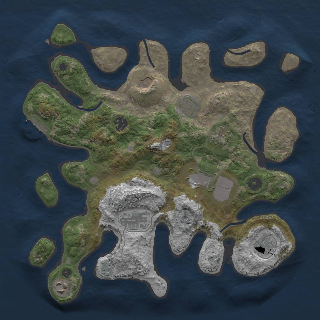 Rust Map: Procedural Map, Size: 3500, Seed: 98159, 13 Monuments