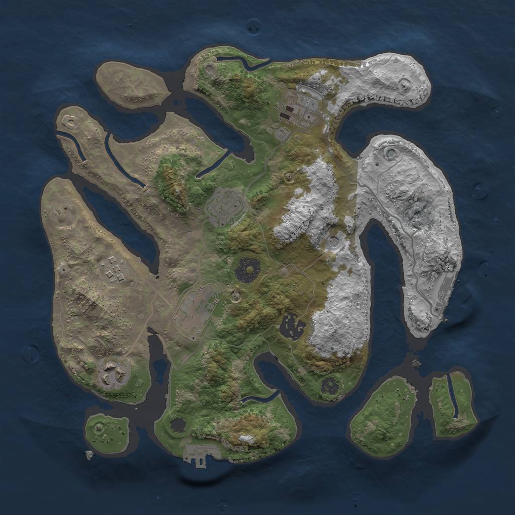 Rust Map: Procedural Map, Size: 3000, Seed: 679360451, 11 Monuments
