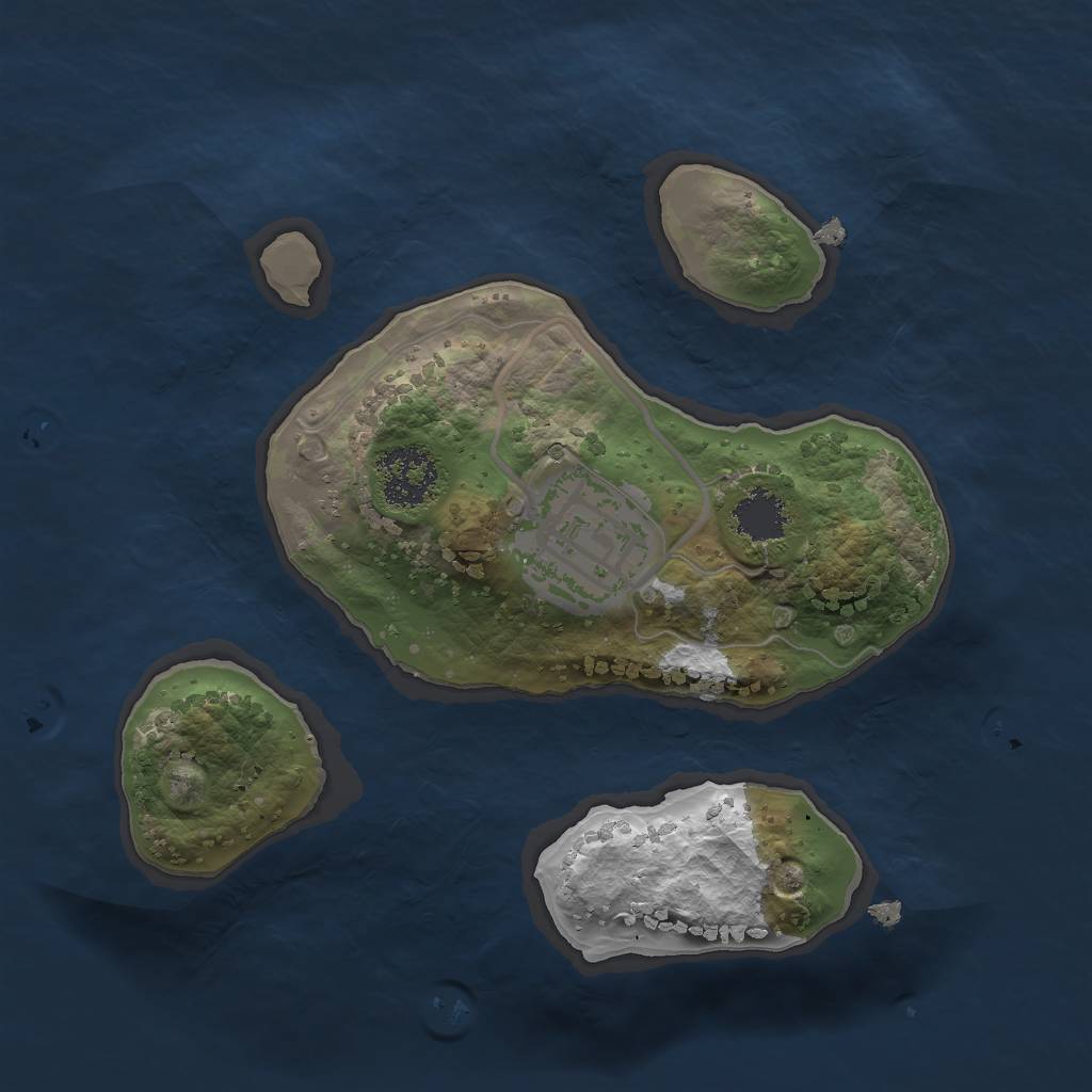 Rust Map: Procedural Map, Size: 1800, Seed: 12344, 3 Monuments