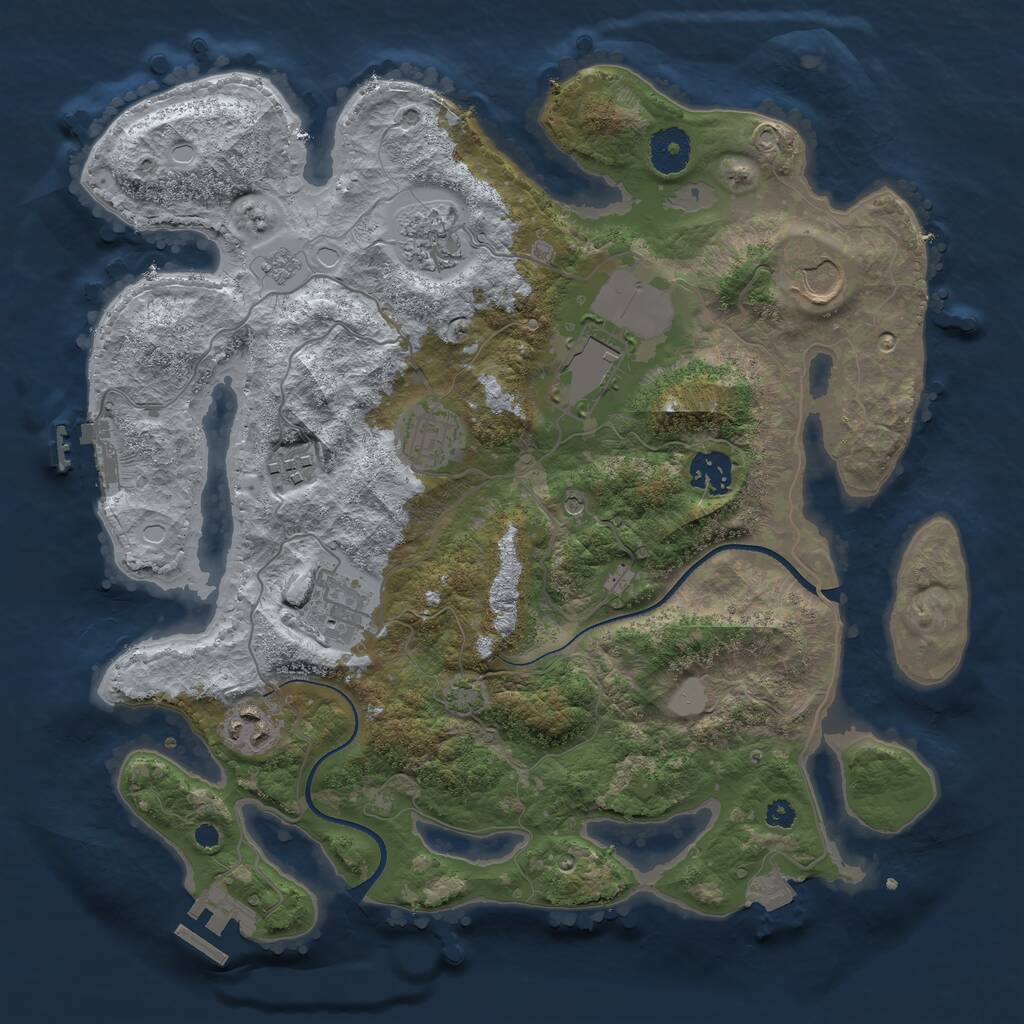Rust Map: Procedural Map, Size: 3500, Seed: 92150512, 14 Monuments