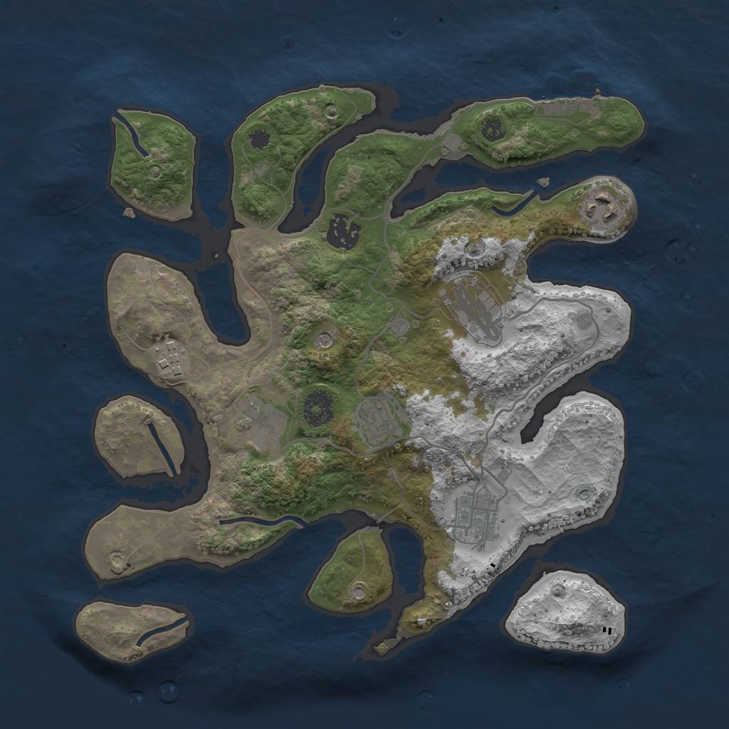 Rust Map: Procedural Map, Size: 3200, Seed: 5983, 11 Monuments