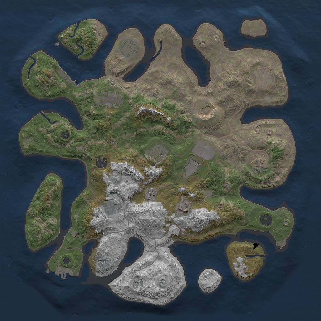 Rust Map: Procedural Map, Size: 4000, Seed: 360065119, 16 Monuments