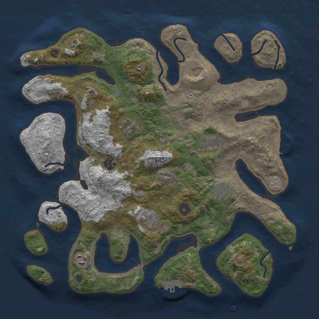 Rust Map: Procedural Map, Size: 4000, Seed: 35682, 13 Monuments