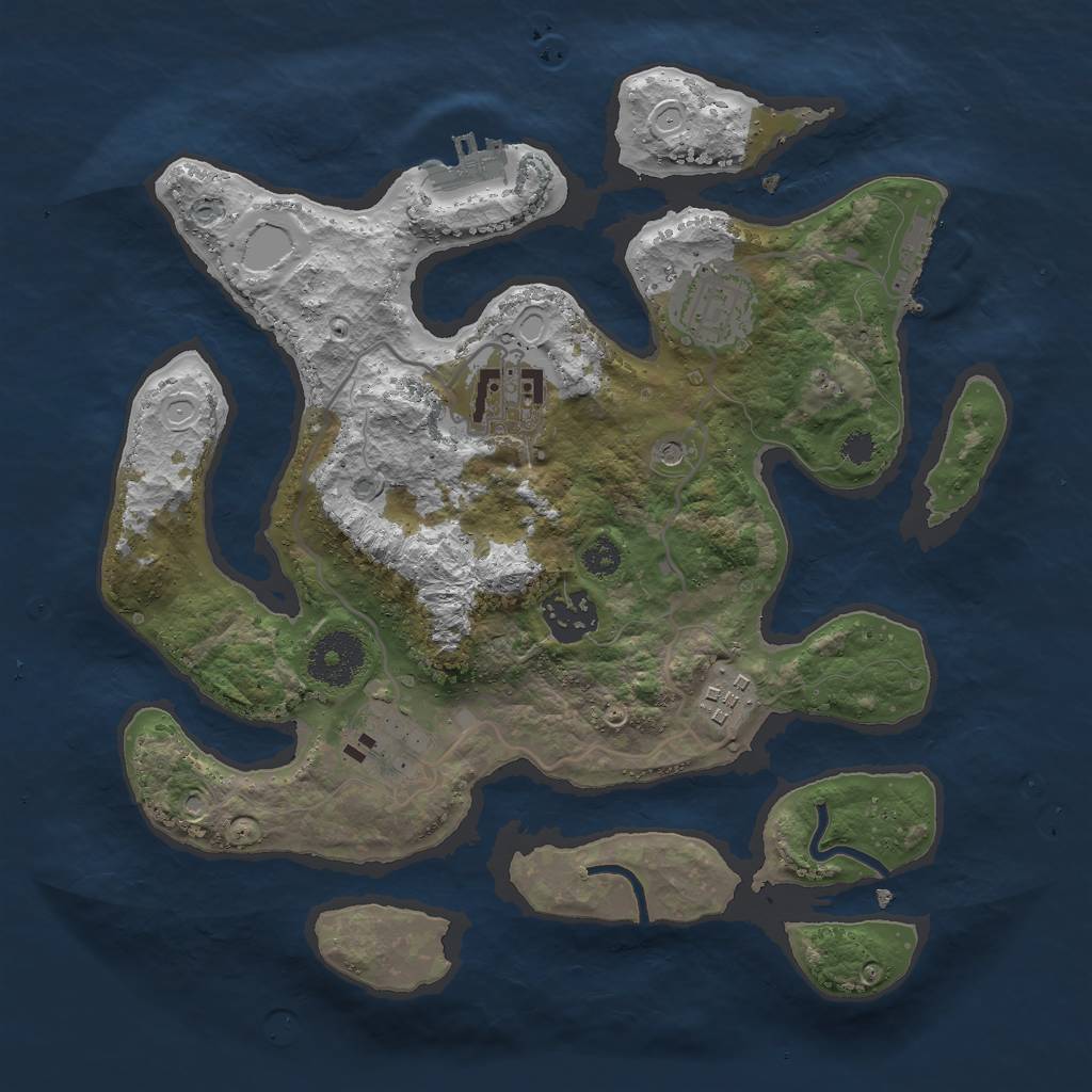 Rust Map: Procedural Map, Size: 3000, Seed: 156661674, 13 Monuments