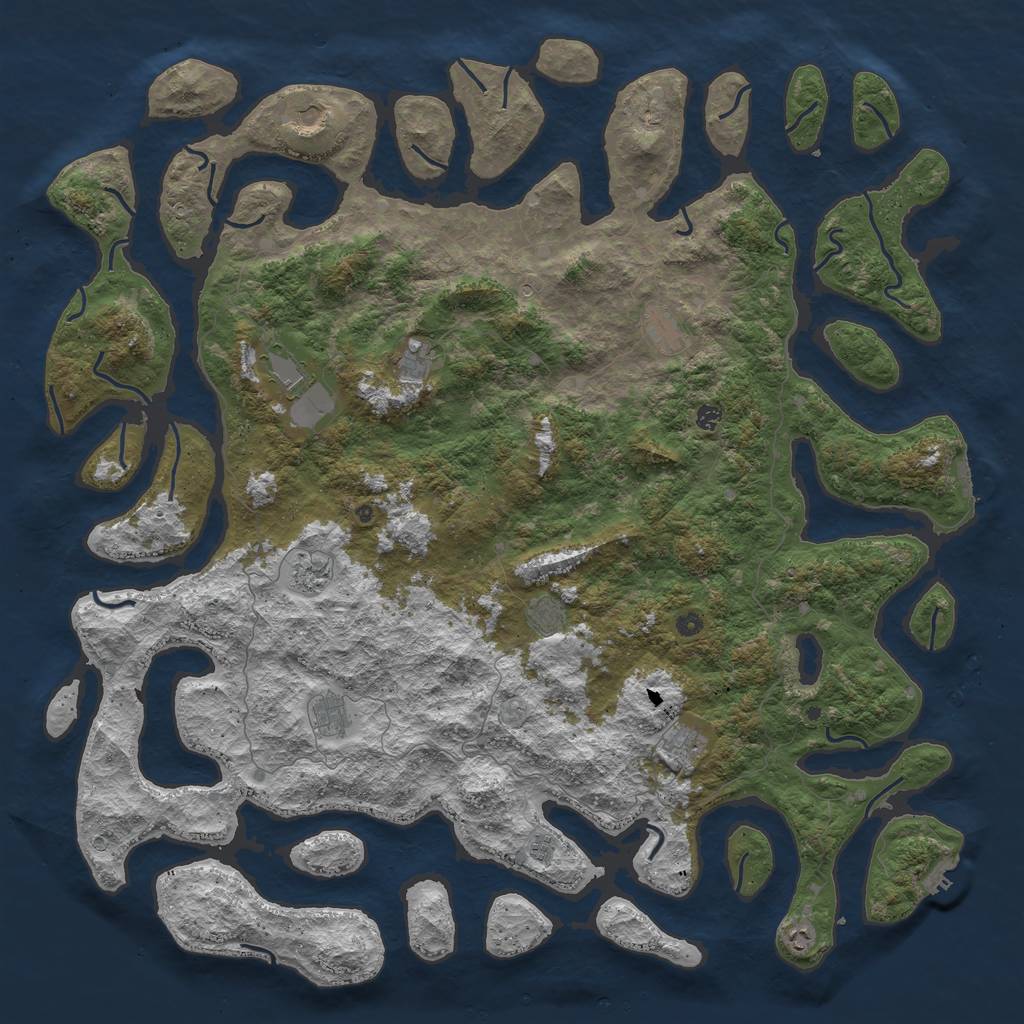 Rust Map: Procedural Map, Size: 6000, Seed: 515097, 16 Monuments