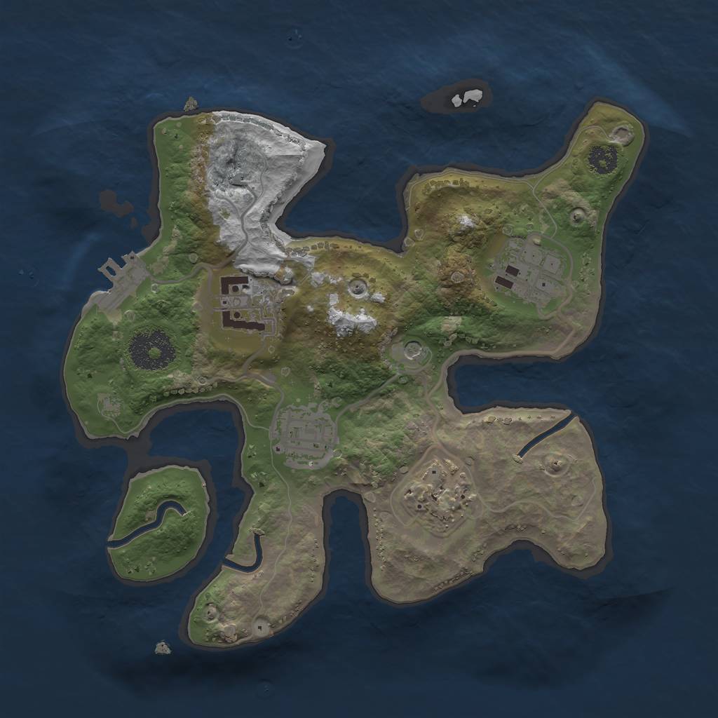 Rust Map: Procedural Map, Size: 2500, Seed: 1785199276, 8 Monuments