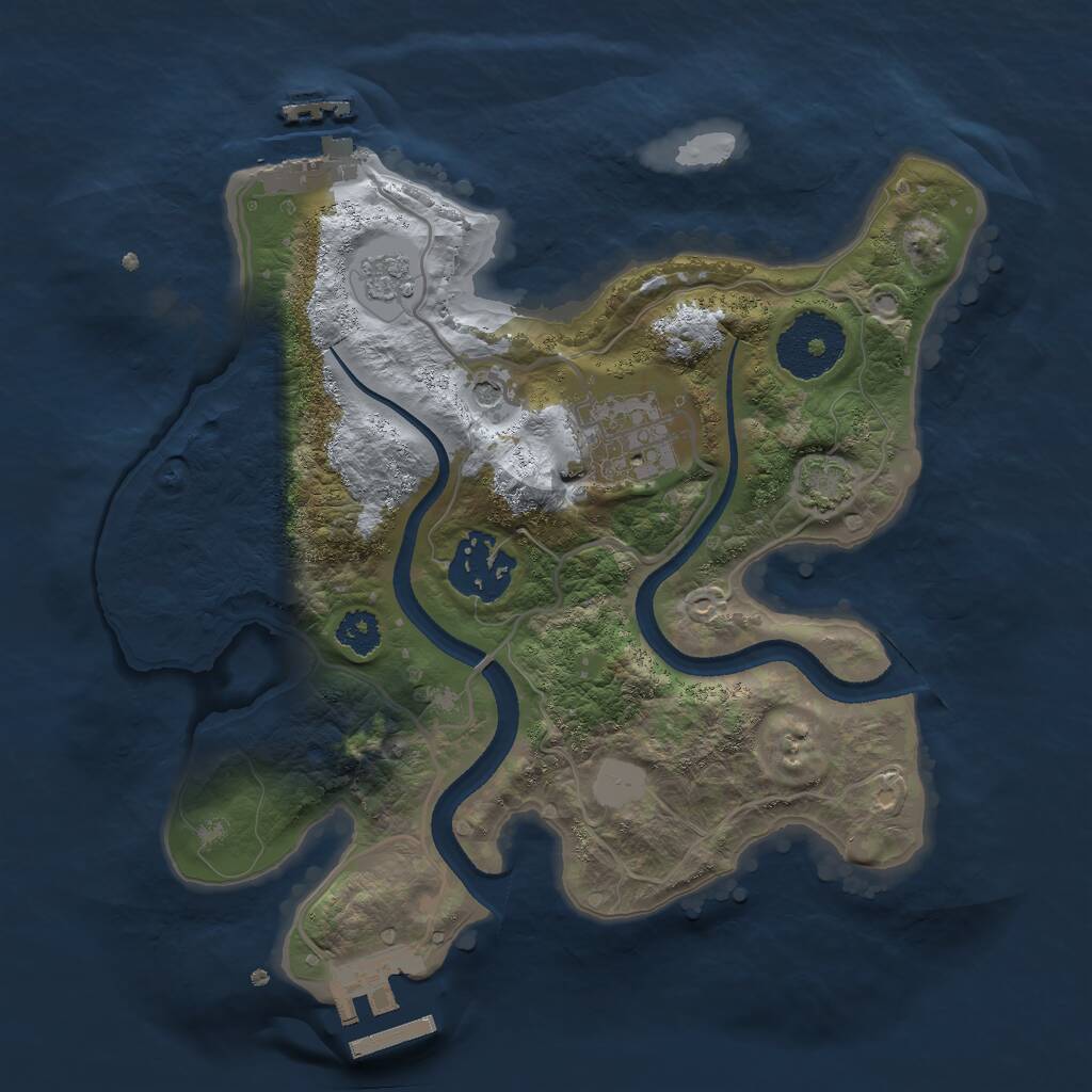 Rust Map: Procedural Map, Size: 2500, Seed: 1785199276, 8 Monuments